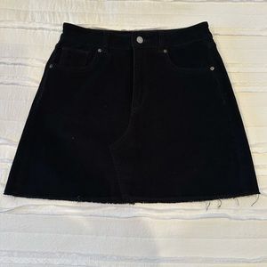 DL1961 black corduroy mini skirt with pockets